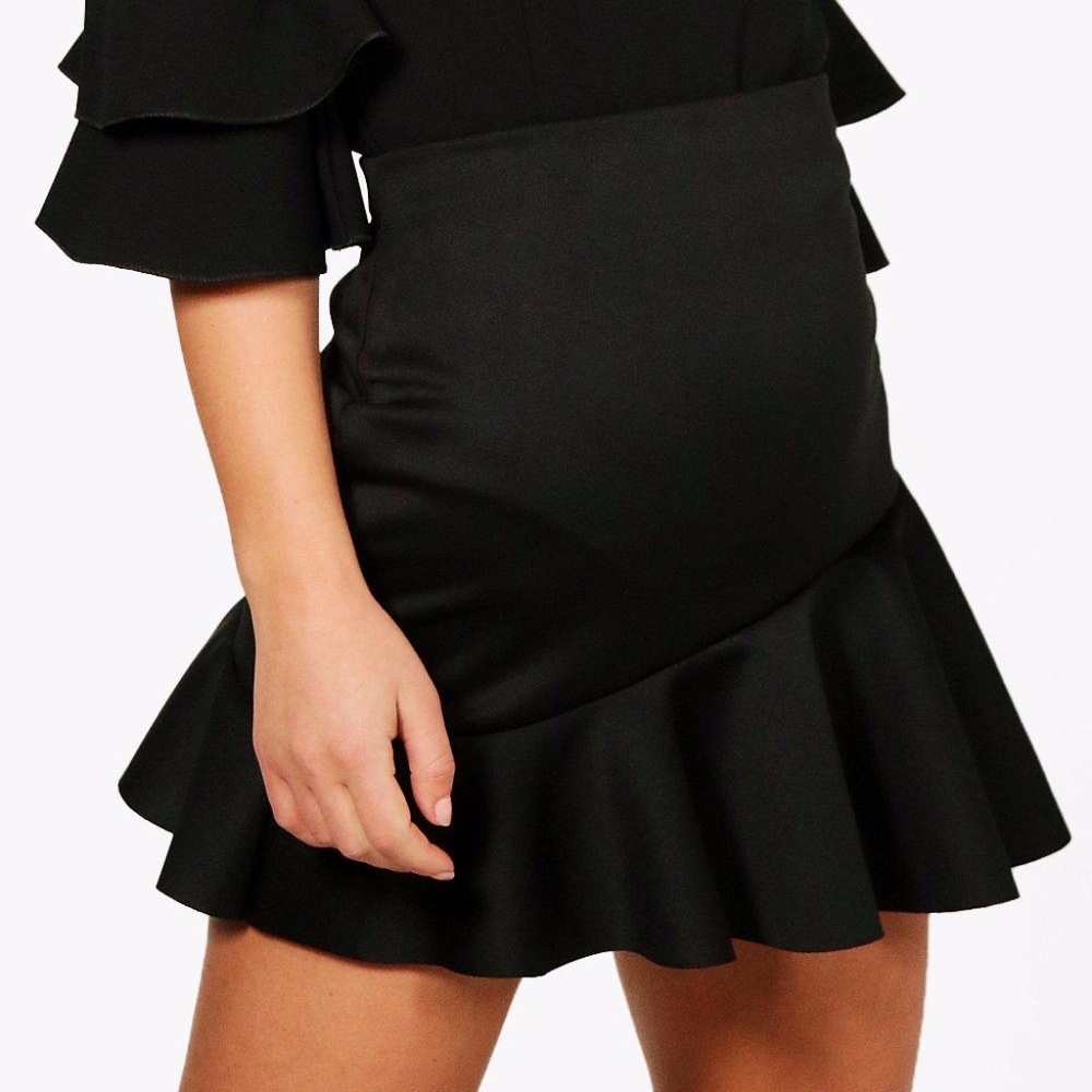 Petite Asymmetric Peplum Hem Mini Skirt